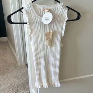 White Sleeveless Ribbed Tank, NWT